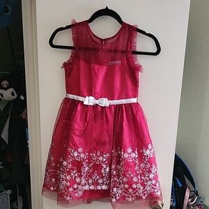 Jona Michelle Fuchsia Dress with White Floral Details